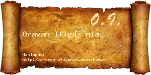 Oravan Ifigénia névjegykártya